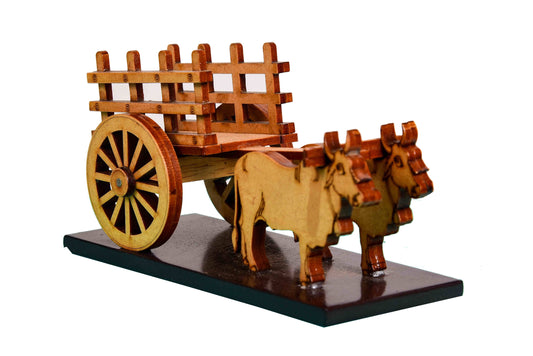 Traditional Bullock Cart Miniature – Rustic Heritage Display | Indian Village Life